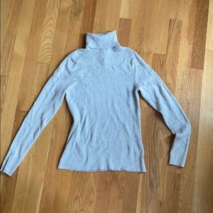 Womens Silver Sparkle Turtleneck, Size Medium